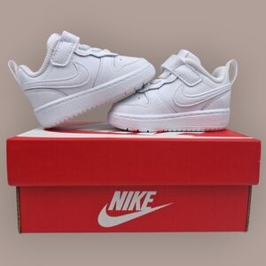 Toddler BABY NIKE COURT BOROUGH LOW2 (TDV) Size 3C WHITE/White- White BQ5453 100